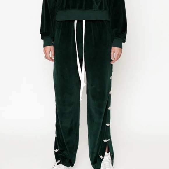Boys Lie Peace of Reign Oh Snap Emerald Velour Pants - NWOT - Picture 3 of 6